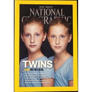 NATIONAL GEOGRAPHIC Magazine January 2012 TWINS Issue Unread IPhone 4S Ad